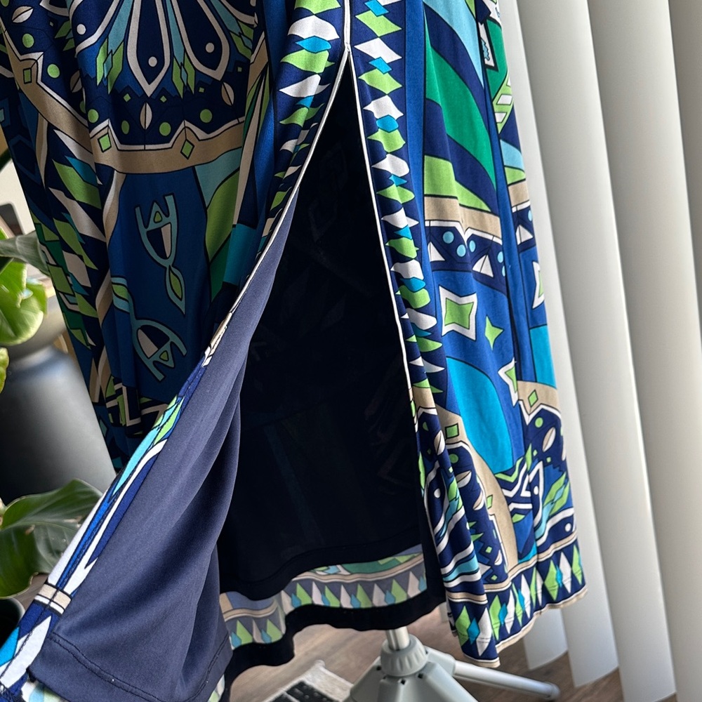 Chico's Vibrant Blue and Green Maxi Skirt - Picture 6 of 9